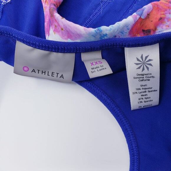 Athleta Watercolor Graphic Bright Color T Back Sports Bra Women's XXS - Picture 5 of 6